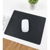 EXCO黑色鼠标垫大号皮质鼠标垫防水皮革黑色+绒布[300*240mm]