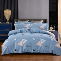 顶瓜瓜全棉四件套 几何韵律-绿 180*200CM(适用床尺寸)