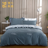 顶瓜瓜全棉四件套 淑女格-灰 180*200CM(适用床尺寸)
