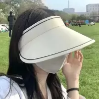 铭辰 两用可拆卸宽 边遮阳帽(女)米白色