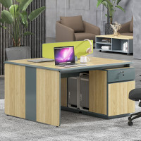 域赢职员位办公桌屏风工作位现代简约隔断卡座一字型面对面四人位双柜