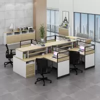域赢屏风办公桌职员办公桌简约现代隔断员工位电脑桌工作卡位干型4人
