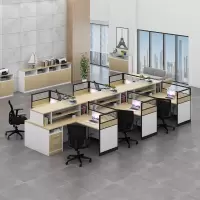 域赢屏风办公桌职员办公桌简约现代隔断员工位电脑桌工作卡位干型6人