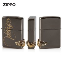 ZIPPO之宝煤油打火机 爱天使 煤油防风火机 官方原装正版 黑冰款 ZBT-1-3a
