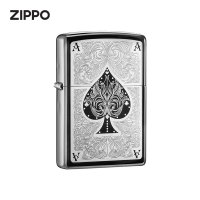 ZiPPO之宝(Zippo)打火机 暗花幺点 黑冰镭射雕刻 28323 zippo 防风火机
