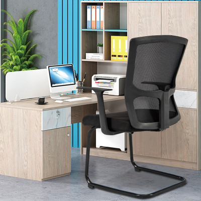 域赢电脑椅办公椅弓形职员办公椅人体工学椅子(黑色)