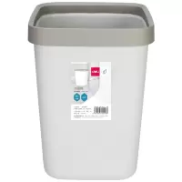 得力(deli)18820 压圈方形垃圾桶 浅灰10L 单位:个