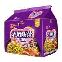 统一 100老坛酸菜牛肉味面 121g*5J