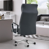 域赢 转椅电脑椅 办公椅会议椅 总裁老板椅 皮质人体工学椅 逍遥高靠背转椅椅子-黑色