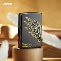 ZIPPO之宝 打火机 爱情之翼-黑冰 生日礼物送男友 防风煤油打火机