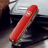 维氏(VICTORINOX)观光者84mm(12种功能)多功能水果折叠刀便携刀具红色0.3603