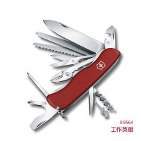 维氏(VICTORINOX)0.8564 瑞士军刀工作英雄21项功能水果刀多功能刀折叠刀红色