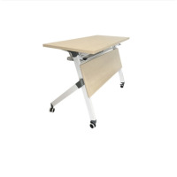 寇豆芳华折叠培训桌办公家具简易翻板桌可移动长条会议桌带万向轮子