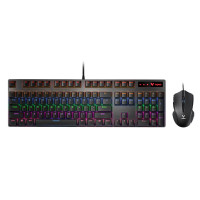 雷柏 V180S 键鼠套装 有线机械键盘鼠标套装 游戏键鼠套装 104键混光键盘 电脑键盘 黑色 黑轴 1个 单位:个