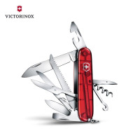 维氏(VICTORINOX)1.3713.T 瑞士军刀都市猎人91mm户外折叠刀防身小刀透明红