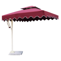 户外遮阳伞 站岗台罗马伞 保安门卫形象岗亭伞庭院伞物业太阳伞 方形伞*2.1*2.1m(含底座)