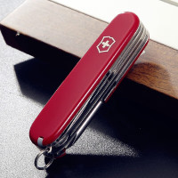 维氏(VICTORINOX)1.4713 瑞士军刀大当家91mm户外折叠刀防身小刀红