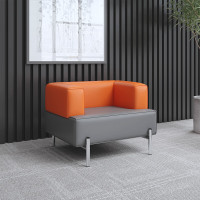 域赢办公沙发会客接待沙发商务沙发简约办公室沙发 单人位 活力橙