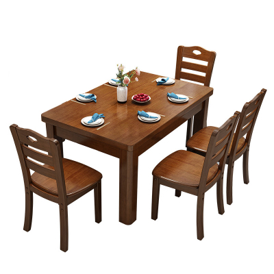 臻远 ZY-SMZY-009 实木餐桌餐厅桌子木制家用桌子 1.35米一桌四椅