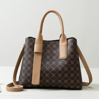 2023女包新款气质女士手提包通勤软皮大容量托特包压花单肩斜挎包