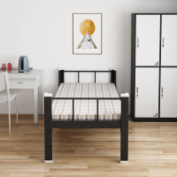 域赢单人床钢制床学生公寓床加厚单层床免螺丝铁架床黑色1000mm宽