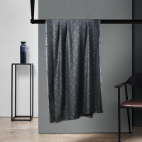 HBPJ-003 HUGO BOSS LOGO提花披肩(灰黑)