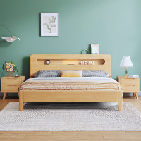 域赢实木床现代简约单人床卧室家用双人床日式简约公寓床1.2米单床