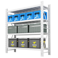 德富凯货架白色长200*宽60*高200cm四层钢层板主架 承重200kg 单位:1组