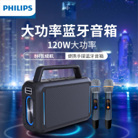 飞利浦(PHILIPS)SD228户外蓝牙音箱广场舞音响 大功率便携手提K歌舞台低音炮会议教学扩音器带麦克风 双麦版