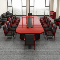 域赢油漆会议桌长桌贴实木木皮会议接待台大型会议桌8000*2000*760
