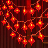LED户外灯串红色中国结/彩色中国结(颜色请备注)10米60灯[插电款]五条装