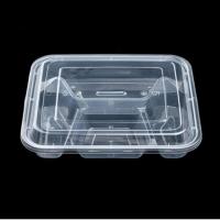 盒师傅 环保餐盒加厚透明 、五格带盖环保分格饭盒 220*190*47mm