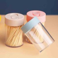 音羽 牙签桶塑料 透明色 规格:8*5cm 20个/组