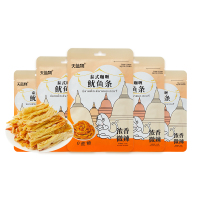 天蓝物北海道鱿鱼条 鱿鱼丝儿童海鲜零食 泰式咖喱味 30g*5袋