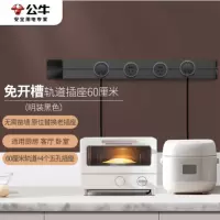 公牛(BULL)暗装 轨道插座 可移动墙壁插座嵌入式/插线板/接线板 多功能插座 75厘米轨道+4个五孔插座黑色
