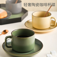 日式复古咖啡杯碟礼盒套装 三色混搭6杯6碟6勺