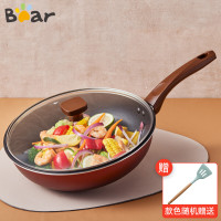 小熊(bear)炒锅抗菌平底不粘锅炒菜锅电磁炉通用锅具 CP-G0041-S04 32cm