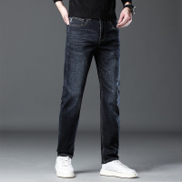秋冬新款裤子牛仔男舒适百搭有型直筒裤男士韩版休闲弹力厚款长裤