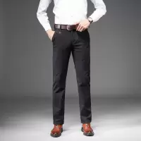 棉质弹力男款裤子修身剪裁不褪色直筒裤男质感百搭休闲裤男士
