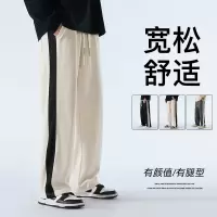 精品男装潮男潮感十足秋冬款拖地阔腿裤男士时尚百搭休闲长裤
