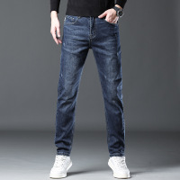 时尚男牛仔裤 直筒舒适有型潮牌直筒裤男士 秋冬厚款弹力休闲裤子