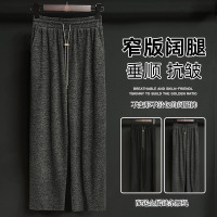 灰色运动裤女春秋2023新款高腰垂感休闲卫裤宽松直筒小个子阔腿裤