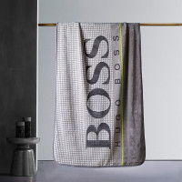 BOSS HUGO BOSS HBMT-015S LOGO 格纹毯(灰色)