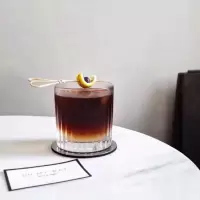 KLXD 竖纹威士忌酒杯 条纹咖啡杯 1个