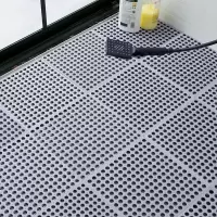 绿之源家用防滑浴室地垫灰色30*30cm6片装 脚垫垫子卫浴洗澡间卫生间