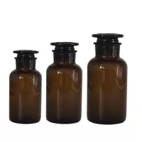 玻璃茶色化学瓶白色广口瓶玻璃瓶 500mL 一个