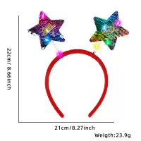 圣诞节庆用品发箍头饰圣诞五角星发箍(带灯) 10个装