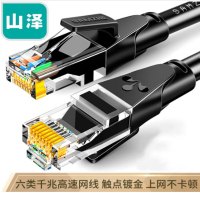 山泽 SAMZHE WD6010 六类网线 CAT6类千兆8芯双绞黑色 1米