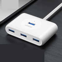 绿联USB3.0分线器 高速4口拓展坞HUB集线器 笔记本电脑一拖四多接口转换器转接头延长线1.5米30217