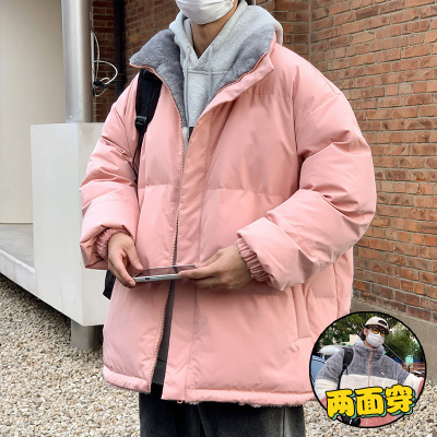  棉衣男冬季双面穿外套男加绒加厚棉袄潮牌休闲上衣